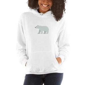 Polar Bear Hoodie, Adult Unisex Polar Bear Sweatshirt, Polar Bear Sweater, Mama Bear Hoodie, Polar Bear Gifts, Pullover Hoodie, Animal Print
