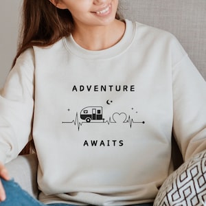 Camping Sweater, Hiking Sweater, Adventure Sweatshirt, Camper Heartbeat, Camping Sweatshirt, Vacation Sweatshirt, Campfire Sweatshirt,