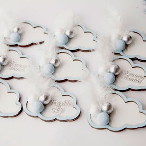 Birth baby gift wooden magnet cloud gift for guestswelcome baby favor custom design