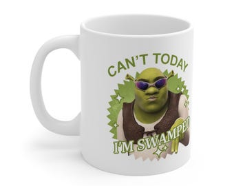 Shrek Can't Today I'm Swamped Mug Birthday Gift Idea Xmas Funny Cup Novelty Gift