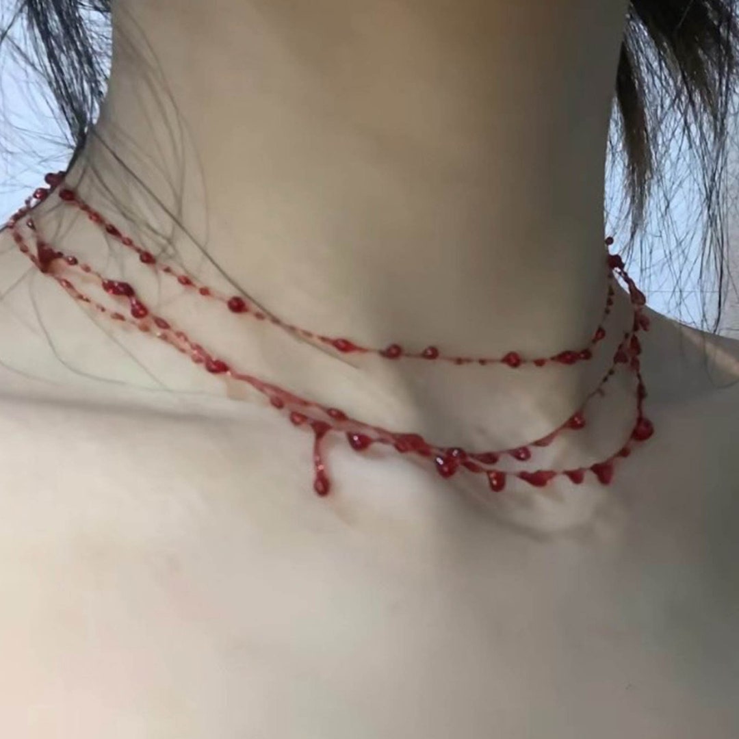 Blood Drop Bracelet, 1PCS Blood Drop Necklace, Bloody Waist Chain ...