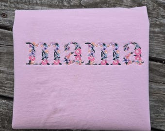 Personalized Floral Mama Embroidered Sweatshirt Custom Name Mom Sweatshirt Mother's Day Gift for Mama, Nana, Gigi, Mimi