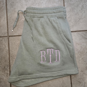 Monogram Embroidered Lounge Shorts | Personalized Women’s Shorts | Bridesmaid Gift | Custom Initial Shorts | Preppy Comfy Shorts