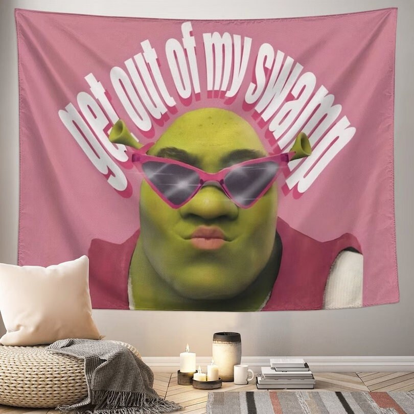  LWIEF Shrek Tapestry Eboy And Egirl Fiona Funny Tapestrys  29x37in Meme Tapestries Wall Hanging Art Poster For Bedroom : Home & Kitchen