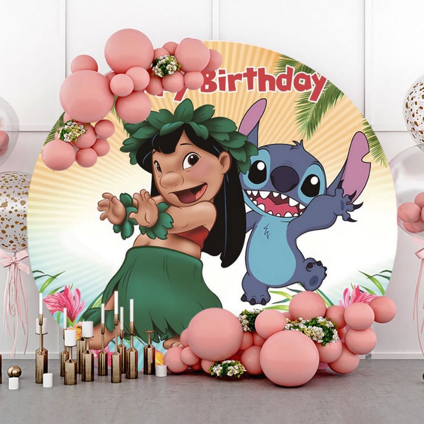 Mengen Lilo & Stitch Birthday Party Backdrop Party DecorLilo & Stitch Tapestry,Lilo & Stitch Living Room Home Decor/L-180*150cm, Size: Large-180*150cm, Other