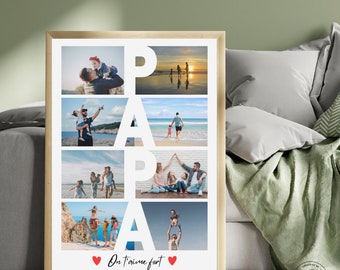 Poster + frame "PAPA" - wall decoration - 21x30cm (A4) or 30x40cm