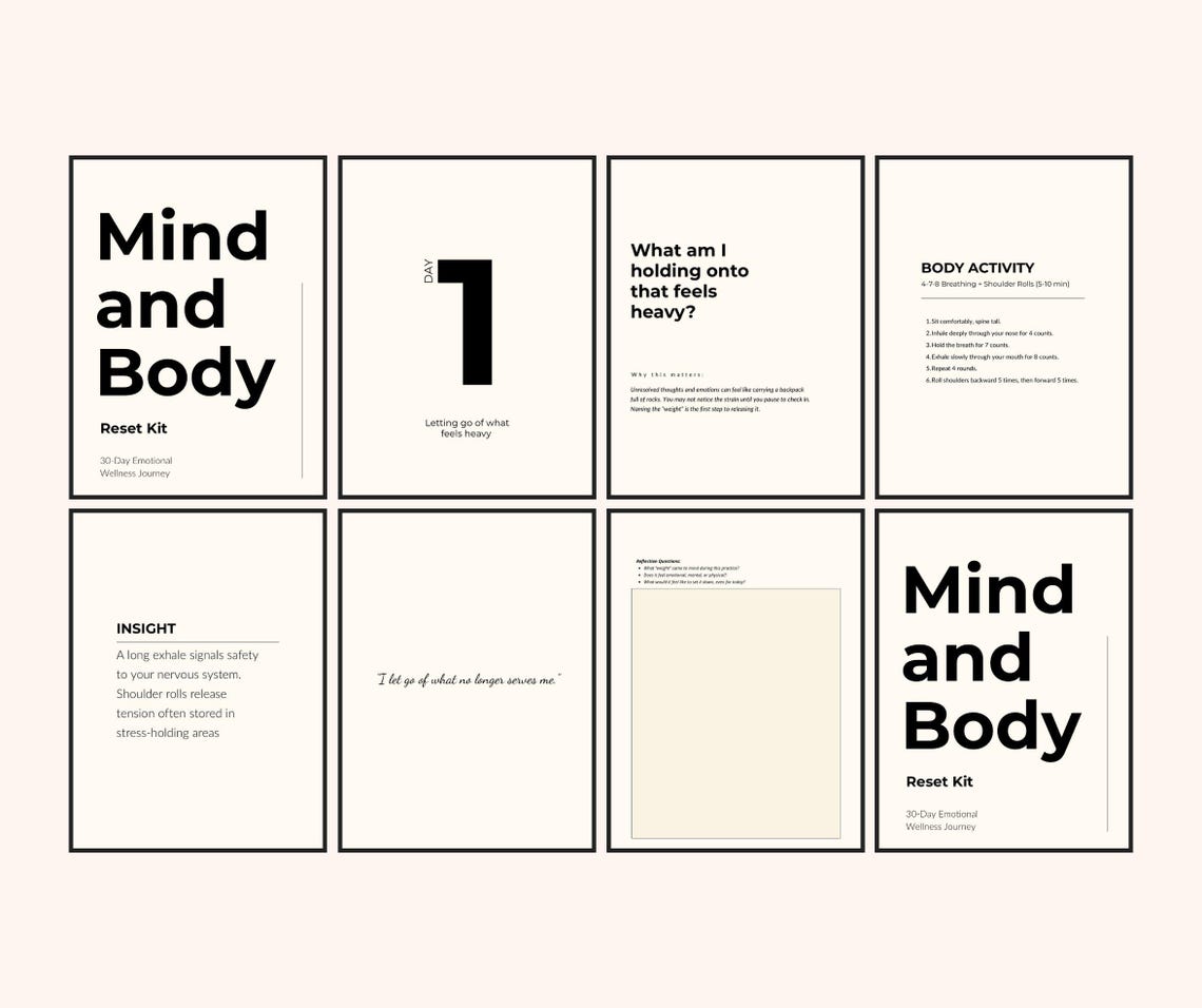 30-day Self-care Challenge: Printable Mind & Body Reset Kit" - Etsy