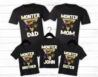 Monster Truck Birthday Shirt, Birthday Boy Monster Truck Shirt, Family Birthday Truck Shirt, Custom Monster Truck Birthday Shirt, Truck Bday