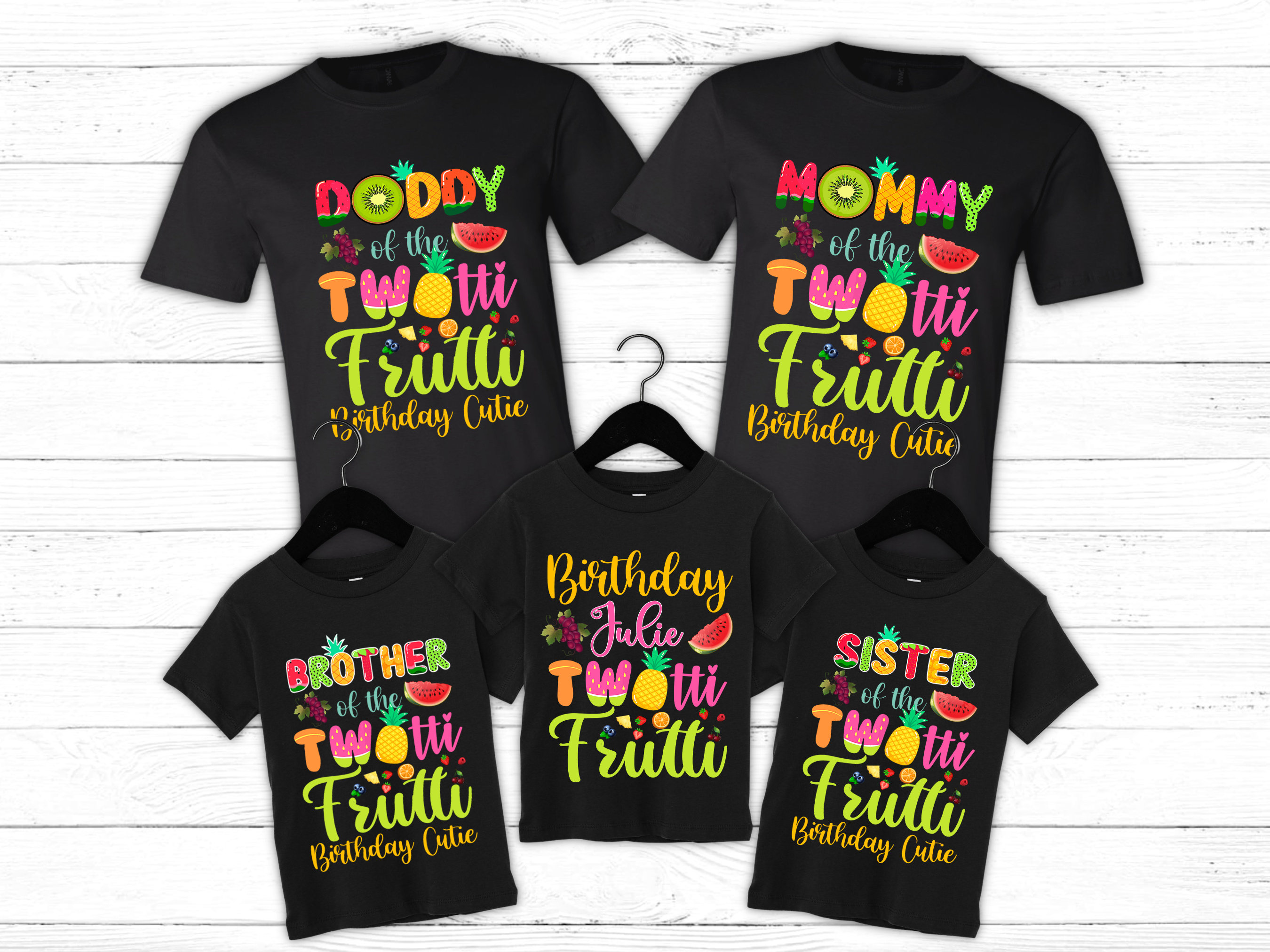 Twotti Frutti Birthday Family Shirts - 2nd Birthday Girl, Fruit