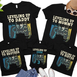 Gamer Birthday Boy T-shirt: Level Up Family Matching Shirts