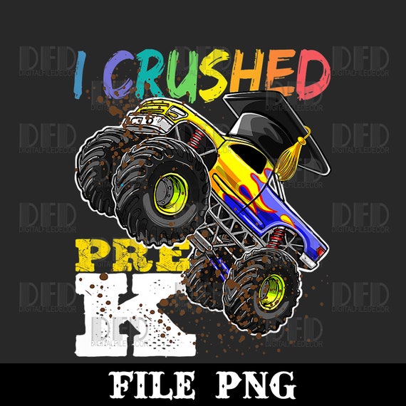 I Crushed Pre-K Monster Truck Graduation Cap Shirt Gift Boys I Crushed Pre-K Monster Truck Graduation Cap Shirt Gift Boys