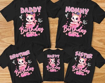 Let's Pawty Cat birthday shirt, Kitty birthday party, girl birthday shirt, Cat party shirt, toddler birthday, Matching Family Shirts