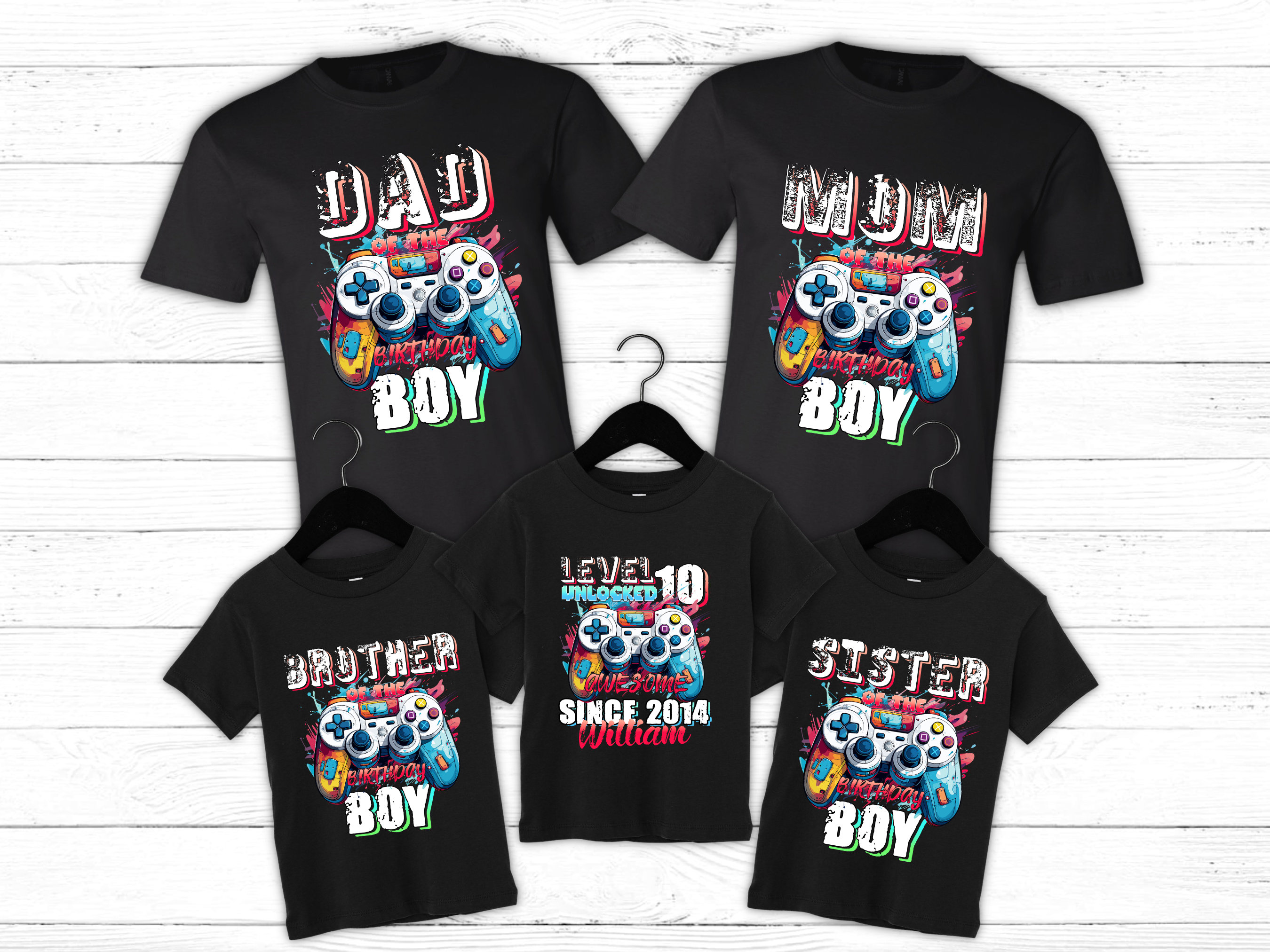 MASAYA Birthday Goods TシャツLサイズ Gamer Birthday Boy Shirt,family Birthday Shirt,level up Gamer