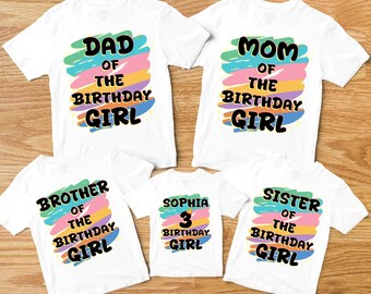 Family Matching Birthday Shirt, Girl Birthday Party Shirt, Family Pastel Rainbow Birthday Shirts, Family Birthday Shirt, Birthday Girl Tee