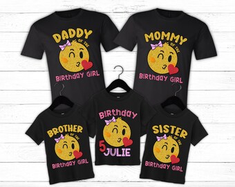 Emoji Birthday Family Shirt, Emoji Birthday Shirt, Emoji Girl's Birthday Shirt, Emoji Birthday Party, Family Matching , Emoji Birthday Theme