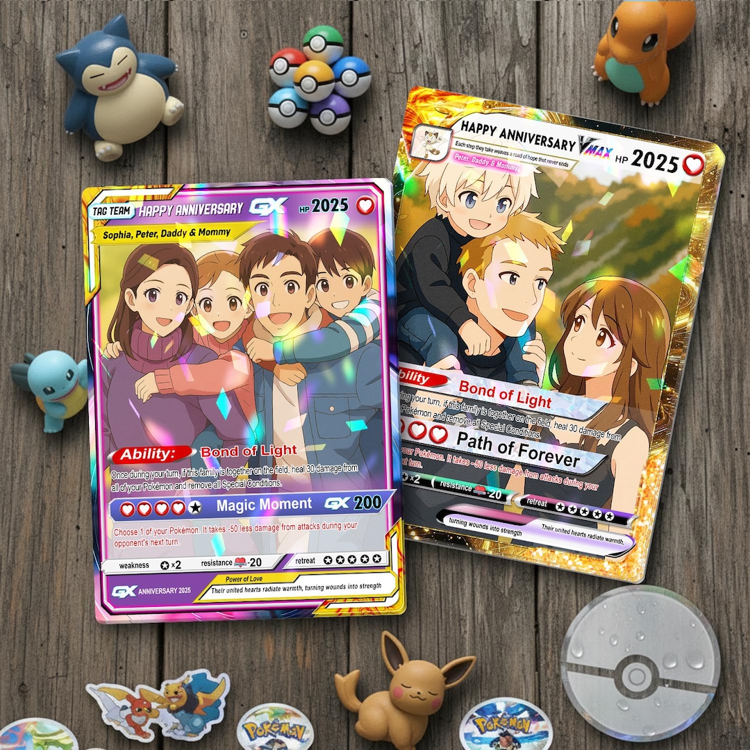 anniversary pokemon card Personalized Poke Card, Photo Anime Wedding Card Colorless Cry of Destruction Discard up to 3 Special Energy from your opponents Pokmon The Pokmon TCG's sick new