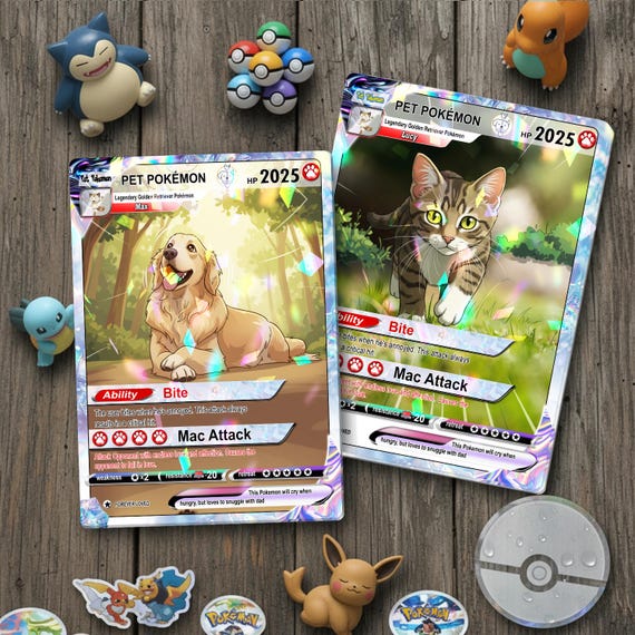make a pokemon card of your pet Custom PKM Custom Holographic Pet Pokemon Anniversary