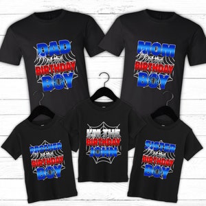 Spiderman Birthday Shirt, Family Birthday Shirt, ANY AGE Birthday Shirt,Spider Web Shirt, custom birthday shirt,Birthday Boy Shirt,Birthday