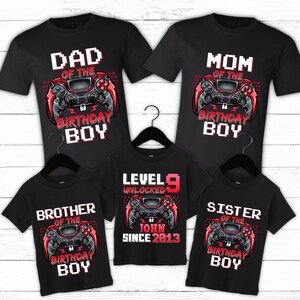 Gamer Birthday Boy Shirt: Family Matching Level Up T-shirt