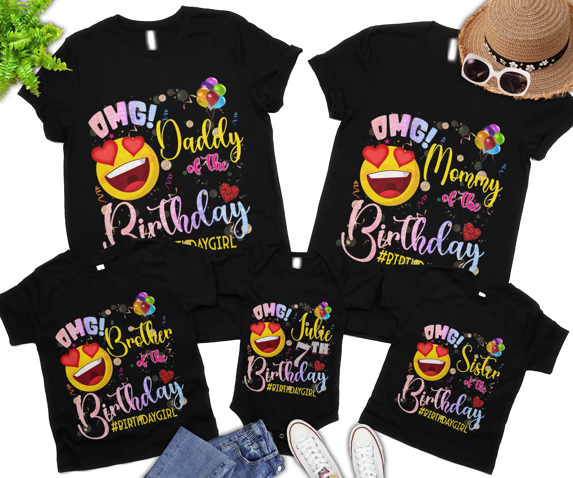 Emoji birthday shirt for family sale