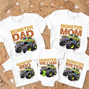 Monster Truck Birthday Shirt: Family Matching Graphic Tee