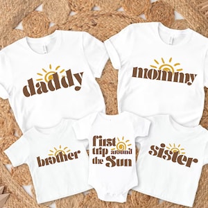 First Trip Around the Sun Family Birthday Shirts: Matching Party Outfit