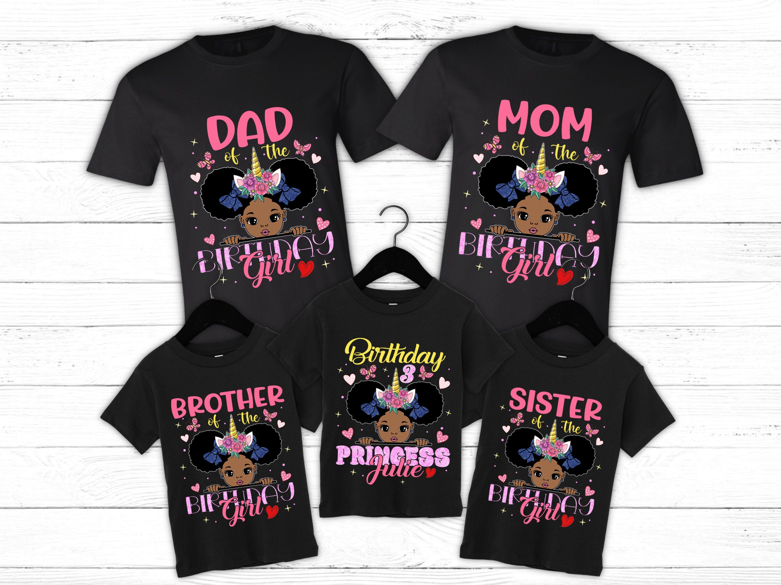 Custom Black Melanin Birthday Princess Shirt Afro Girl Birthday Shirt Family Birthday Shirts Family Matching Birthday Birthday Princess Etsy