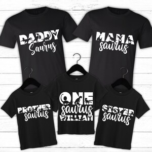 Custom Matching Family Saurus T-Shirts, Dinosaur Shirt, Daddysaurus, Mamasaurus Shirt, Birthday Saurus Shirt, Custom Gifts, Dinosaur Outfit