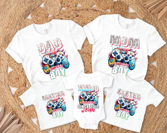 Gamer Birthday Boy Shirt,family Birthday Shirt,level up Gamer