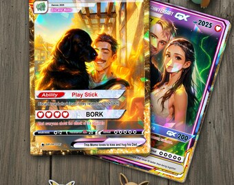 Personalized Anniversary Card, Custom Couples Pokemon Cards, Couple Anniversary Gift, Anime Wedding Gift, Gift for Him or Her, Birthday Gift