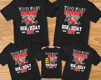 Race Car Birthday Family Matching Shirts, Two Fast Birthday Tshirts, Fast One Birthday, Pit Crew Mama Dada Sweatshirt, 2 Fast Boy Birthday