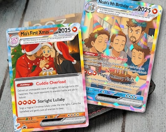 Personalized Anniversary Card, Custom Couples Pokemon Cards, Couple Anniversary Gift, Anime Wedding Gift, Gift for Him or Her, Birthday Gift