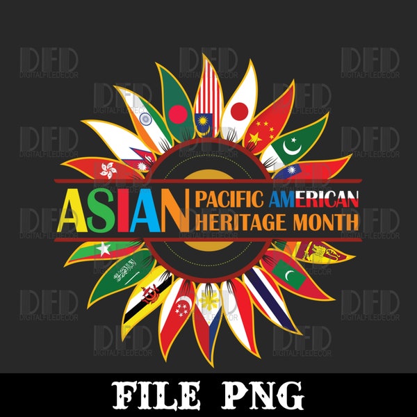 Asian American and Pacific Islander Heritage Month Sunflower Png Digital Download