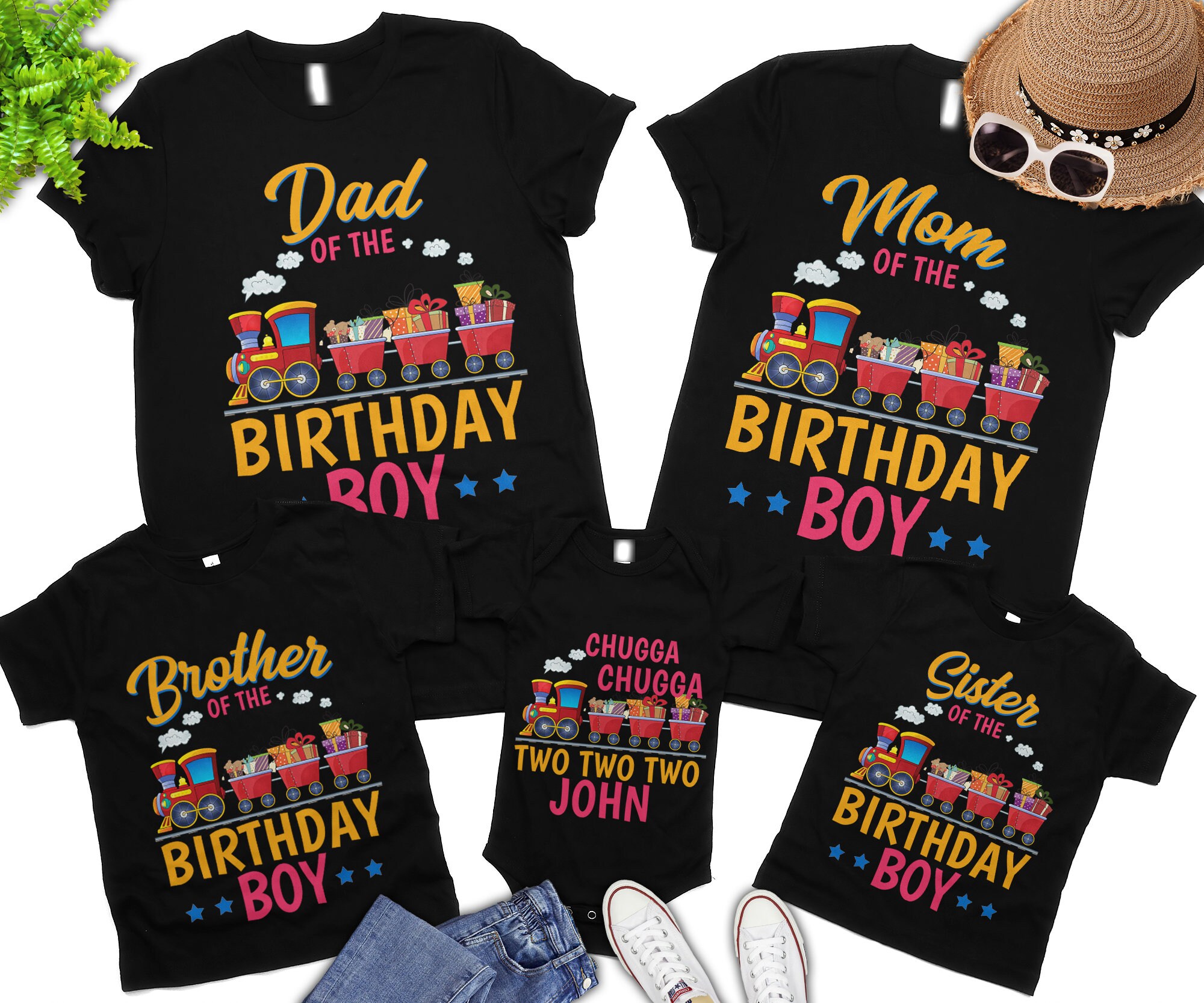 Family Chugga Two Two Matching Train Birthday Shirt, Boys Birthday Shirt, Matching Family Birthday Shirts, Chugga Chugga Two Two Birthday
