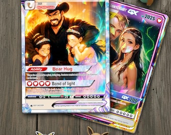 Personalized Anniversary Card, Custom Couples Pokemon Cards, Couple Anniversary Gift, Anime Wedding Gift, Gift for Him or Her, Birthday Gift