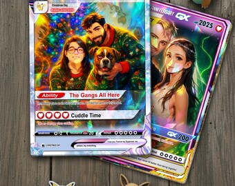 Personalized Anniversary Card, Custom Couples Pokemon Cards, Couple Anniversary Gift, Anime Wedding Gift, Gift for Him or Her, Birthday Gift