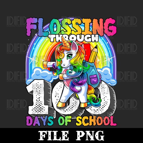 Flossing Through 100 Days Of School Flossing Unicorn Shirt Flossing Through 100 Days Of School Flossing Unicorn Shirt