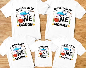 O-Fish-Ally One First Birthday Shirts, Matching Family Fishing Outfit, Custom 1st Birthday, Fishing 1st Birthday Party, Birthday Matching