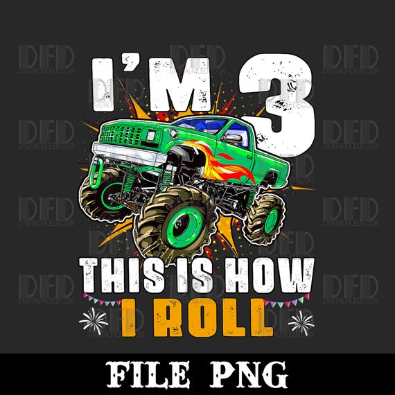 Monster Truck Green I Roll 3rd Birthday T Shirt Monster Truck Green I Roll 3rd Birthday T Shirt