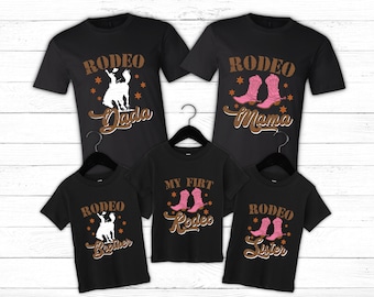 Cowgirl Birthday Family Shirt, My First Rodeo Family Matching Shirt, Western Birthday Party Shirt, Mommy and Me Shirt, Girl First Birthday