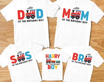 Train family birthday tee,Train Birthday Shirt,Choo Choo I am 2 Birthday, Chugga Two Birthday Shirt,2nd Birthday Tee,Matching Family train