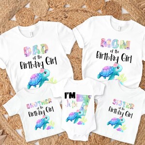 Turtle family birthday shirts, birthday girl shirt, sea turtle gifts, turtle party, under the sea , sea turtle birthday party, 1st birthday