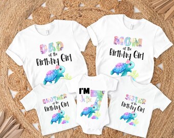 Turtle family birthday shirts, birthday girl shirt, sea turtle gifts, turtle party, under the sea , sea turtle birthday party, 1st birthday