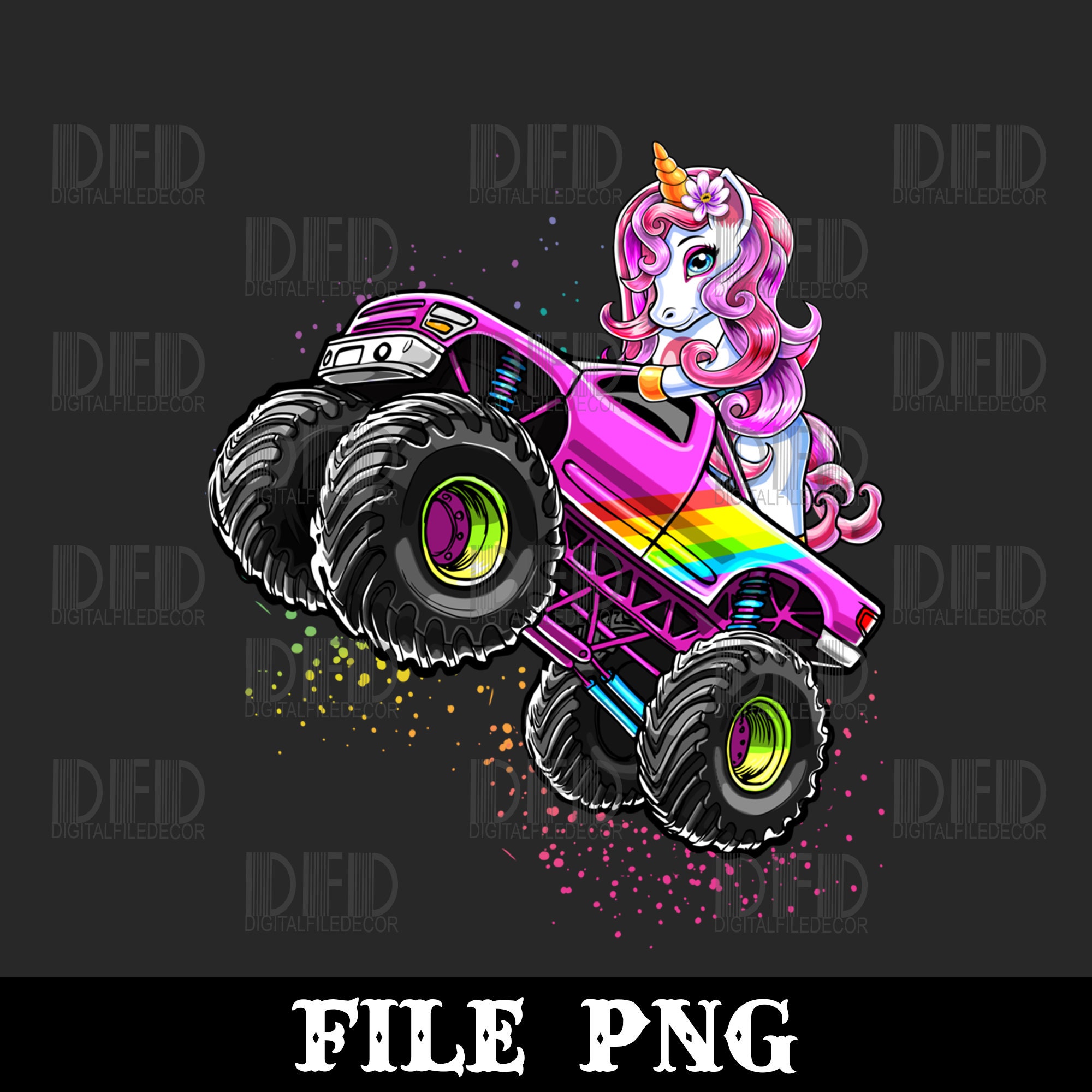 Unicorn Monster Truck Girl Kids Birthday Party T-Shirt Unicorn Monster Truck Girl Kids Birthday Party T-Shirt