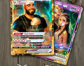 Personalized Anniversary Card, Custom Couples Pokemon Cards, Couple Anniversary Gift, Anime Wedding Gift, Gift for Him or Her, Birthday Gift