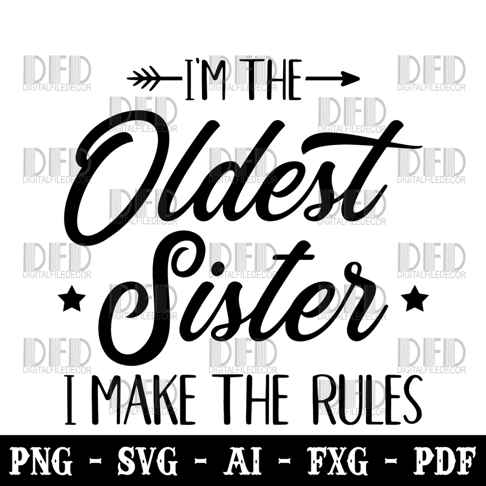 I'm the Oldest Sister I Make the Rules Svg Png Funny Retro - Etsy