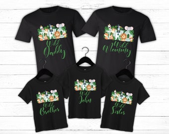 Born Two Be Wild Birthday Party Animal TShirt Two Wild Birthday Safari Animals Birthday Party Animal Birthday Shirt Matching Family Birthday