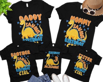 Custom Dinosaur Birthday Boy Shirt, Brachiosaurus Birthday Shirt, Custom Dinosaur Family Birthday Party Shirt, Personalized Birthday Shirt