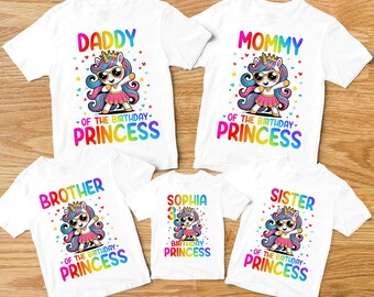 Matching Unicorn Birthday Family Shirts,Birthday Family Shirts, personalized Unicorn Birthday Shirt, Unicorn Custom shirt,Rainbow Party Tees