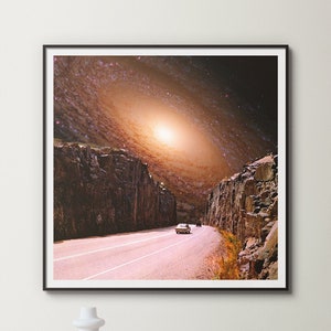 Intergalactic Highway | Scifi Art | Retro Futurism | Vintage Collage | Surreal Collage | Cosmic Road Trip | Space | Vintage Collage Decor